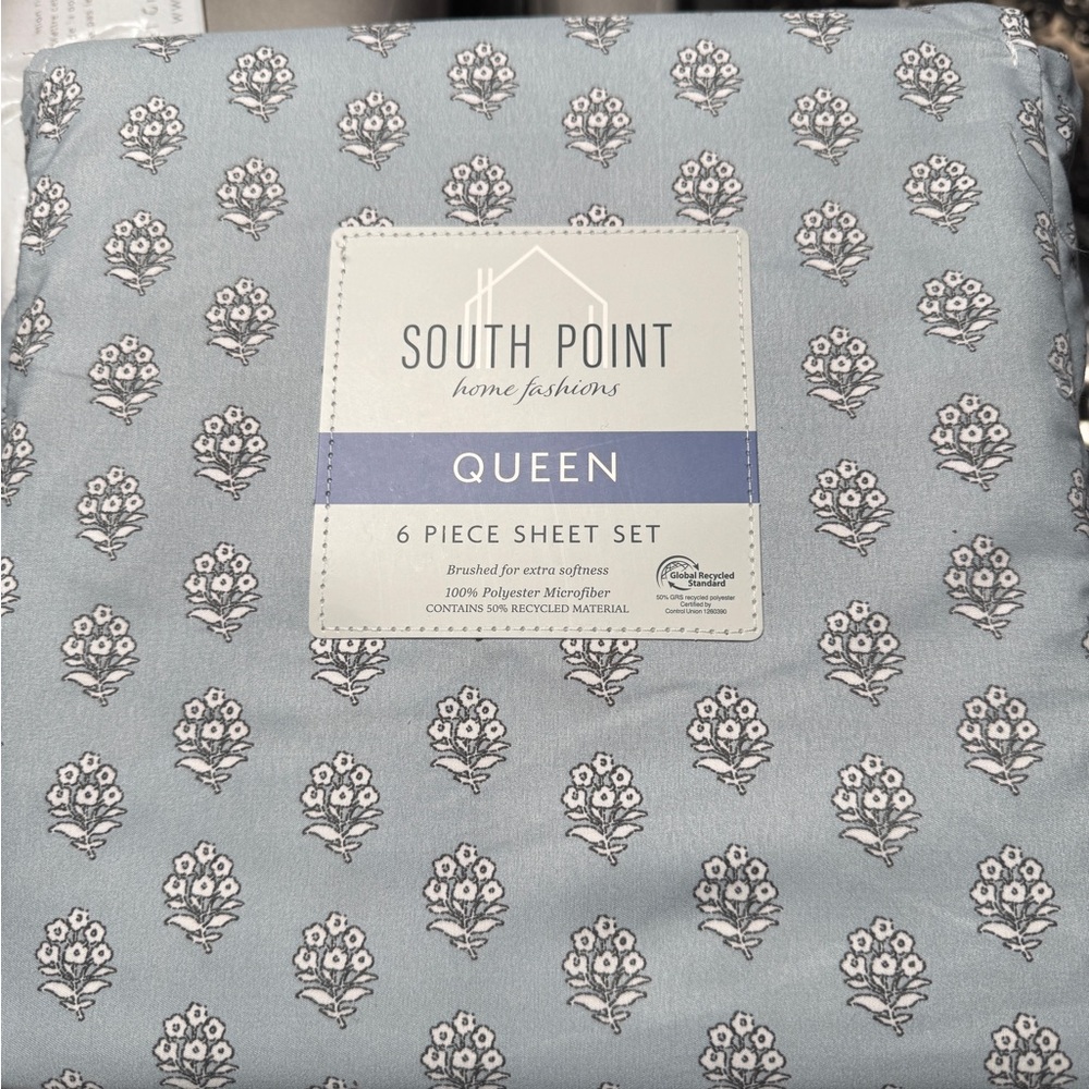Queen Flat Sheet only - Gray blue